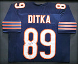 CHICAGO BEARS MIKE DITKA AUTOGRAPHED FRAMED BLUE JERSEY BECKETT BAS 214101