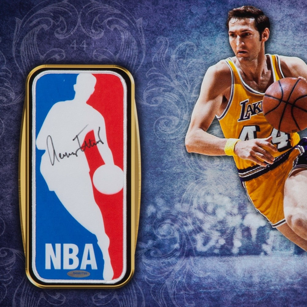 Jerry West Autographed Framed Logo Man Patch – Super Sports Center
