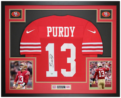 Brock Purdy Autographed and Framed Red 49ers Nike Game Jersey
