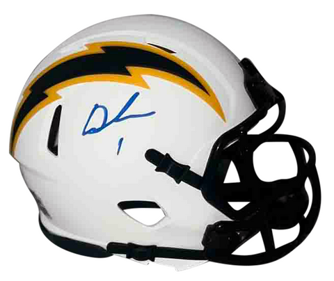 QUENTIN JOHNSTON SIGNED LOS ANGELES CHARGERS LUNAR SPEED MINI HELMET BECKETT