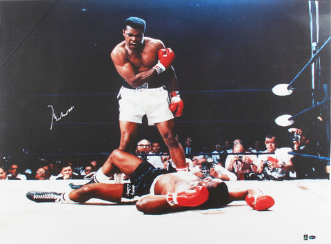 Muhammad Ali Authentic Signed 24x36 Vs. Sonny Liston Canvas PSA/DNA Itp #3A40176