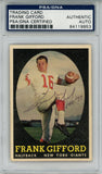 Frank Gifford Autographed 1958 Topps #73 Trading Card HOF PSA Slab 43614