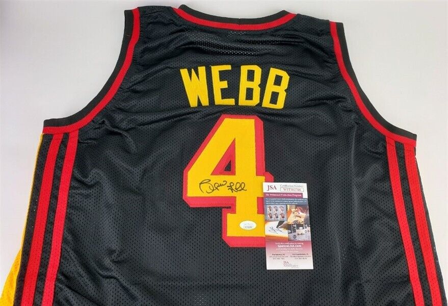 Spud Webb Autographed Atlanta Custom Black Basketball Jersey - JSA COA