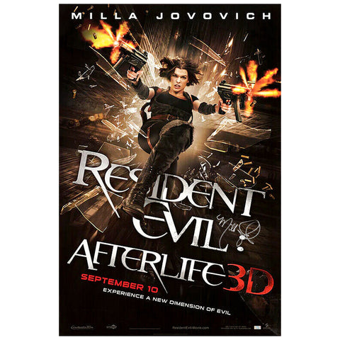 Milla Jovovich Autographed Resident Evil: Afterlife 27x40 D/S Original Poster
