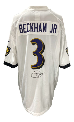 Odell Beckham Jr Signed Baltimore Ravens White Nike Game Replica Jersey BAS