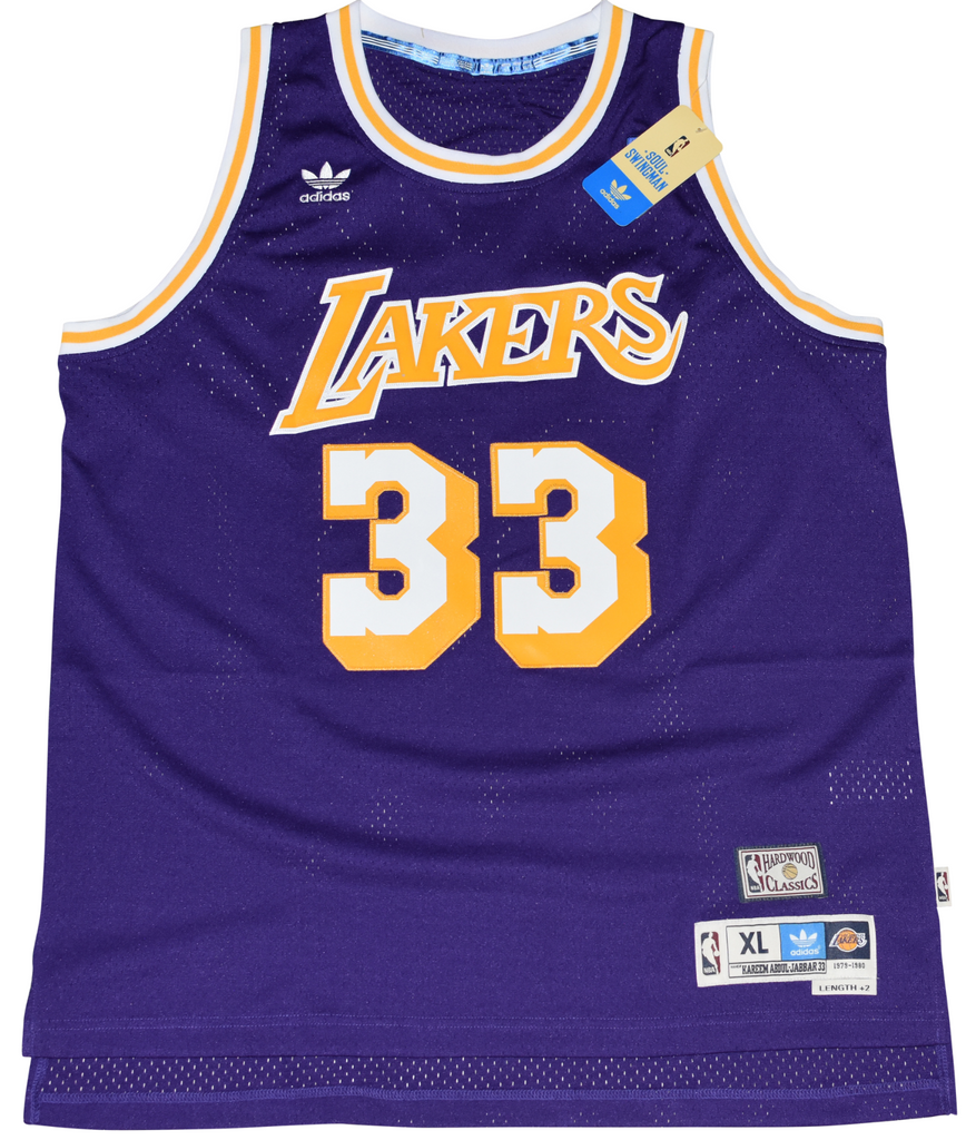 KAREEM ABDUL-JABBAR SIGNED LOS ANGELES LAKERS #33 ADIDAS SWINGMAN