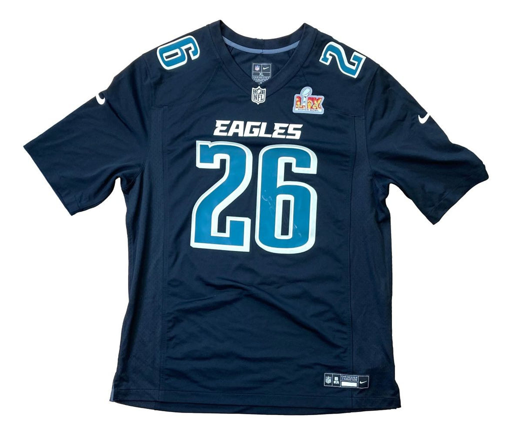 Saquon Barkley Signed Eagles Super Bowl 59 LIX Black Nike Jersey PSA 3 ...