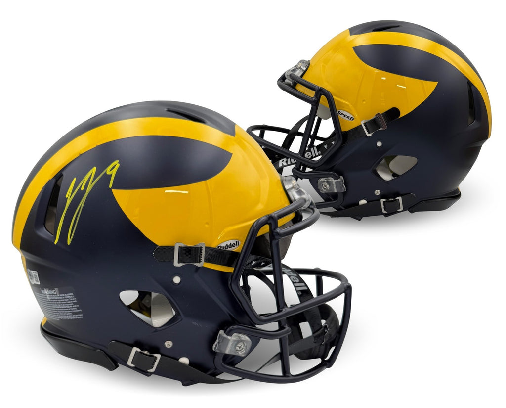 authentic michigan wolverines football helmet J.J. McCarthy Autographed Michigan Wolverines Full Size Authentic Helmet Beckett