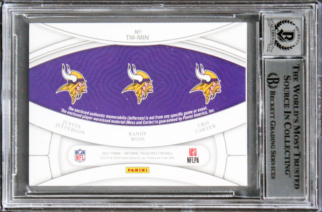 3) Moss, Carter & Jefferson Signed 2021 NT Silver #20/25 Card Auto