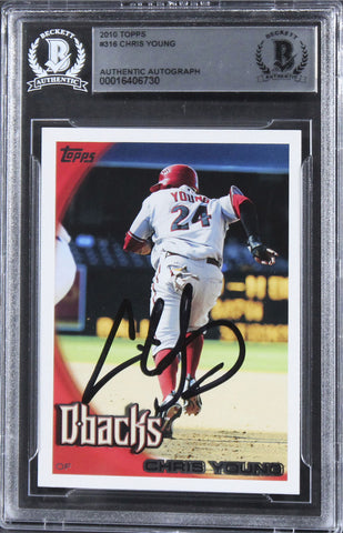 Diamondbacks Chris Young Authentic Signed 2010 Topps #316 Card BAS Slabbed
