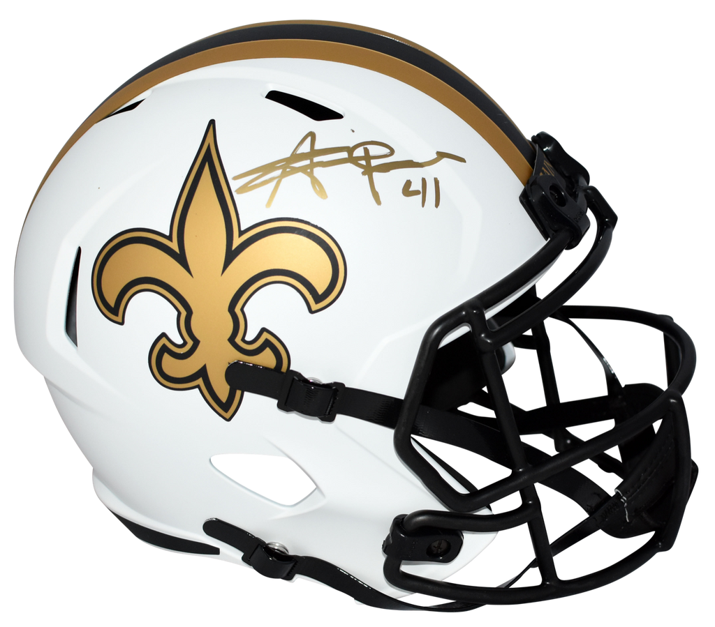 all saints central football helmet ALVIN KAMARA SIGNED NEW ORLEANS SAINTS FULL SIZE SPEED LUNAR HELMET BE – Super Sports Center