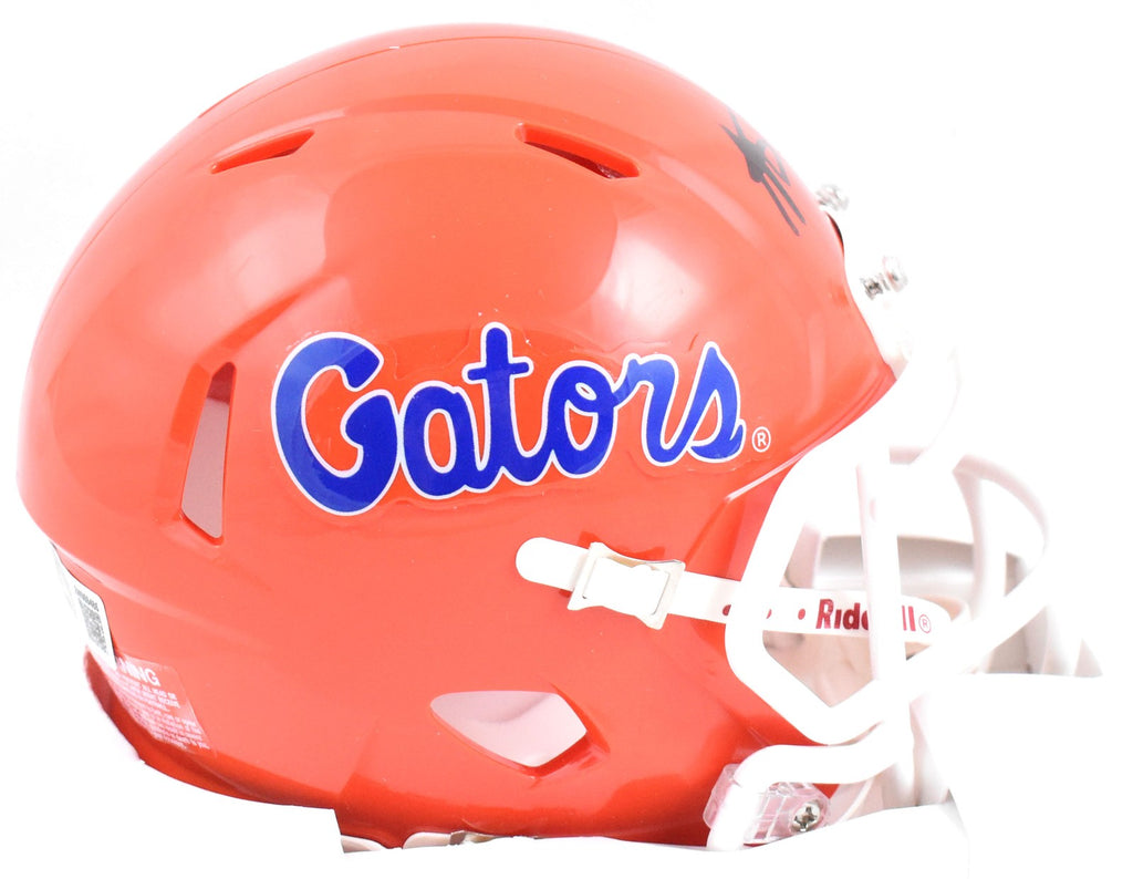 florida gators mini football helmet Golden Classic Logo Display Case Super Sports Center a shelf Fred Taylor Autographed Florida Gators