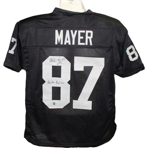 Michael Mayer Autographed/Signed Pro Style Black Jersey Insc. BAS 43090