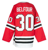Ed Belfour Signed Chicago Blackhawks Jersey (JSA COA) NHL HOF / Career 1989-2008