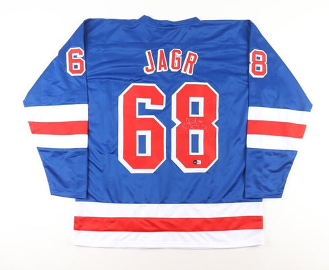 Jaromir Jagr Signed New York Ranger Jersey (Beckett) N.Y. Record 54 Goals Season