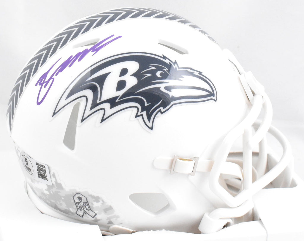 Zay Flowers Autographed Ravens Salute 2024 Speed Mini Helmet