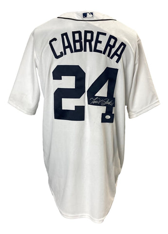 Miguel Cabrera Signed Tigers White Majestic Cool Base Baseball Jersey JSA Holo