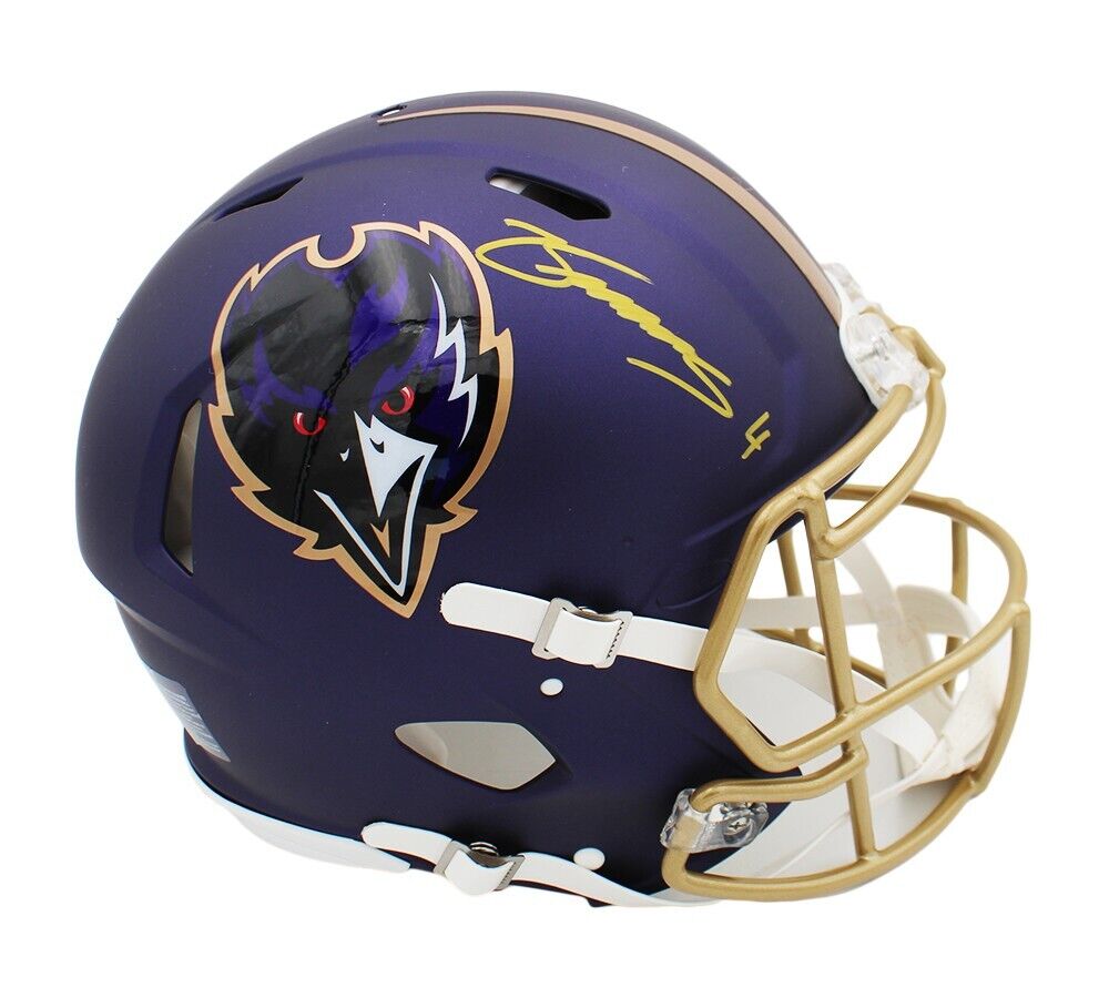 flower football helmet Zay Flowers Signed Baltimore Ravens Speed Authentic Alternate 2024 NFL – Super Sports Center