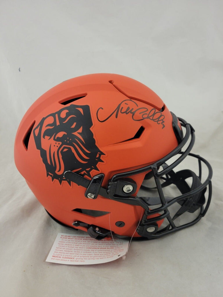 browns speedflex helmet NICK CHUBB SIGNED CLEVELAND BROWNS RAVE SPEEDFLEX AUTHENTIC HELMET BAS – Super Sports Center