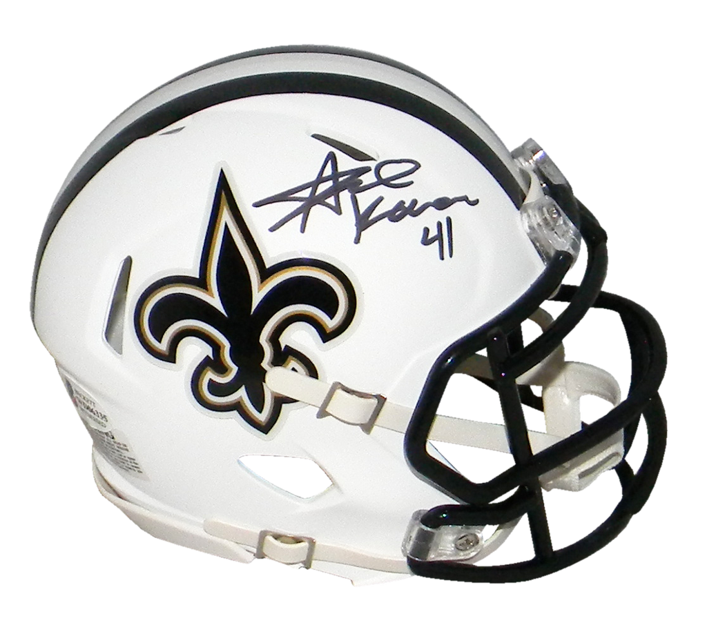 ALVIN KAMARA AUTOGRAPHED NEW ORLEANS SAINTS WHITE SPEED MINI HELMET BE – Super Sports Center