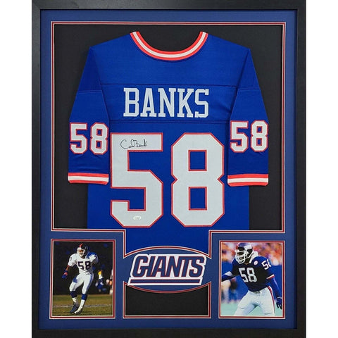 Carl Banks Autographed Signed Framed New York Giants Jersey JSA