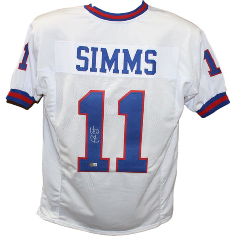Phil Simms Autographed/Signed Pro Style Jersey White Beckett 43239