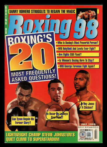 Oscar De La Hoya Autographed Signed Boxing 98 Magazine Beckett BAS QR #BK08797