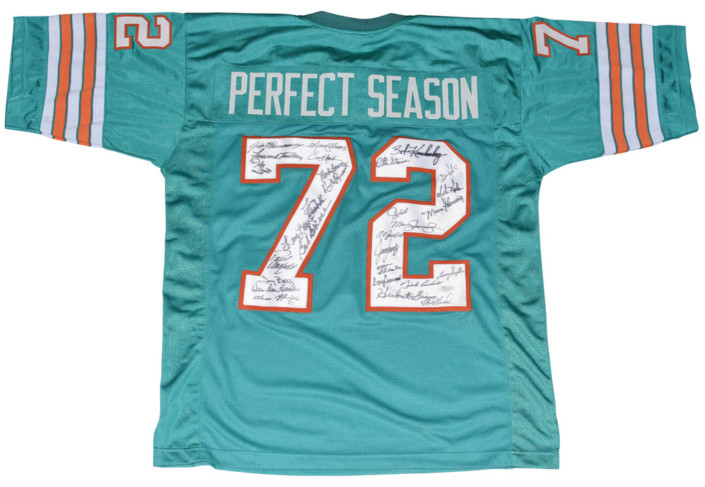 1972 MIAMI DOLPHINS TEAM SIGNED JERSEY DON SHULA LARRY CSONKA JAKE