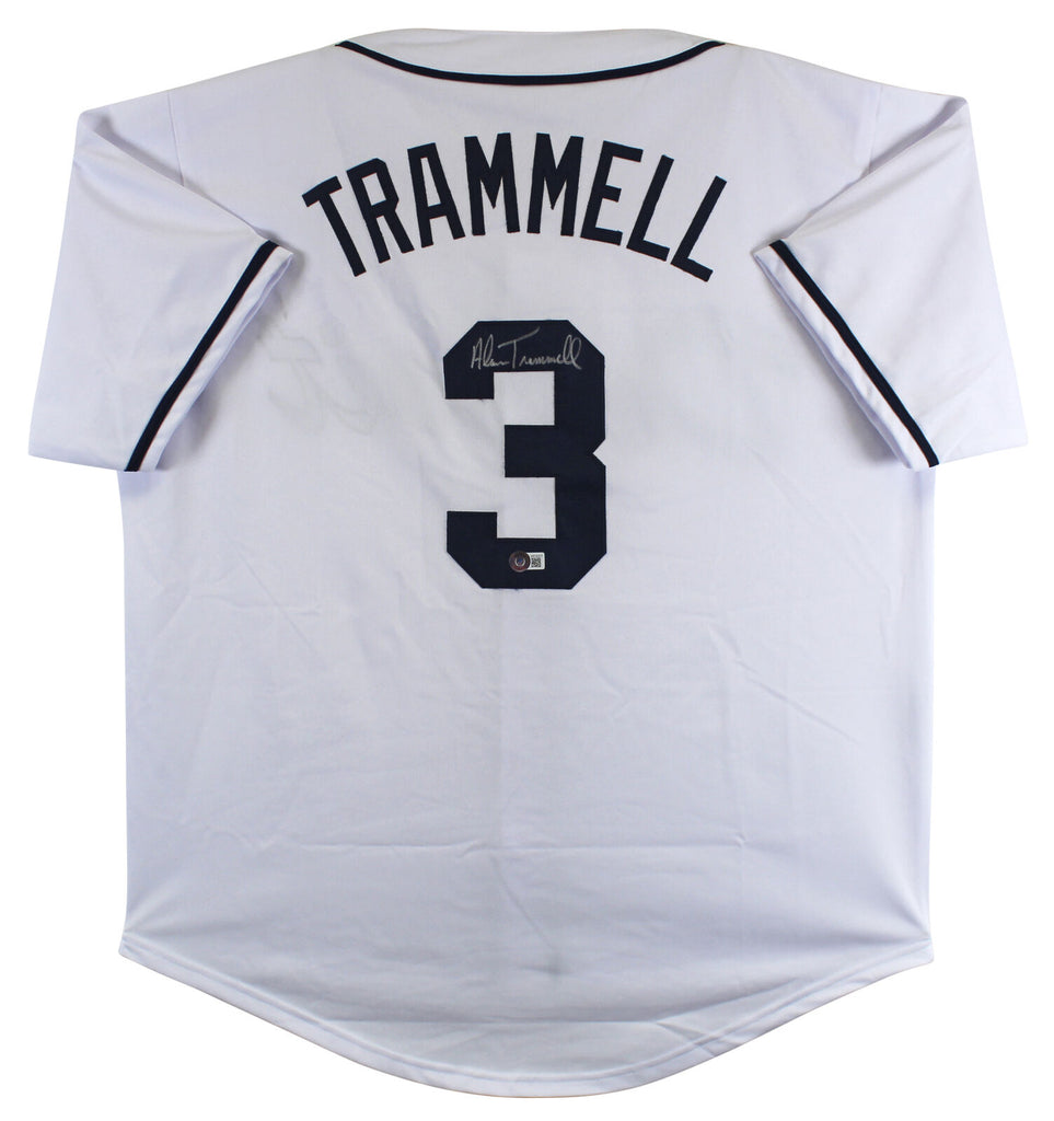 Press Pass Collectibles Alan Trammell Authentic Signed White Pro Style Jersey Autographed BAS Witnessed