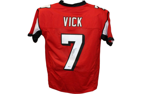 Michael Vick Autographed/Signed Pro Style Red Jersey JSA 43609