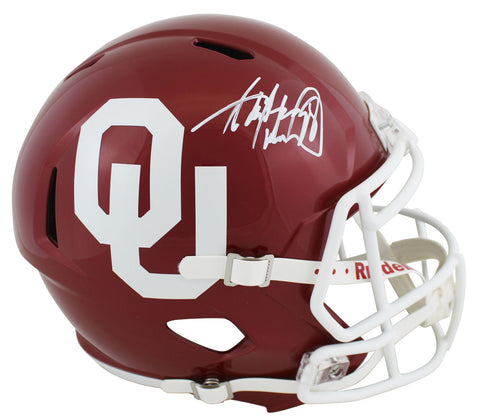 Oklahoma Adrian Peterson Authentic Signed Full Size Speed Rep Helmet BAS Witness