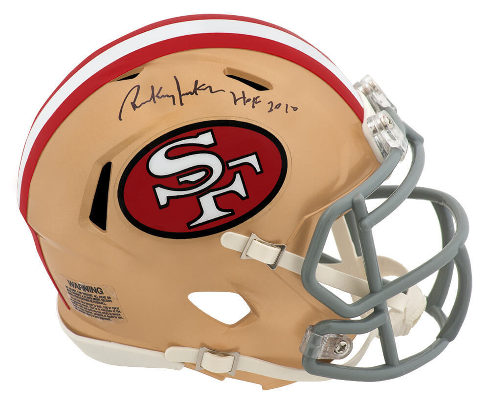 Rickey Jackson Signed 49ers T/B Riddell Speed Mini Helmet w/HOF 2010