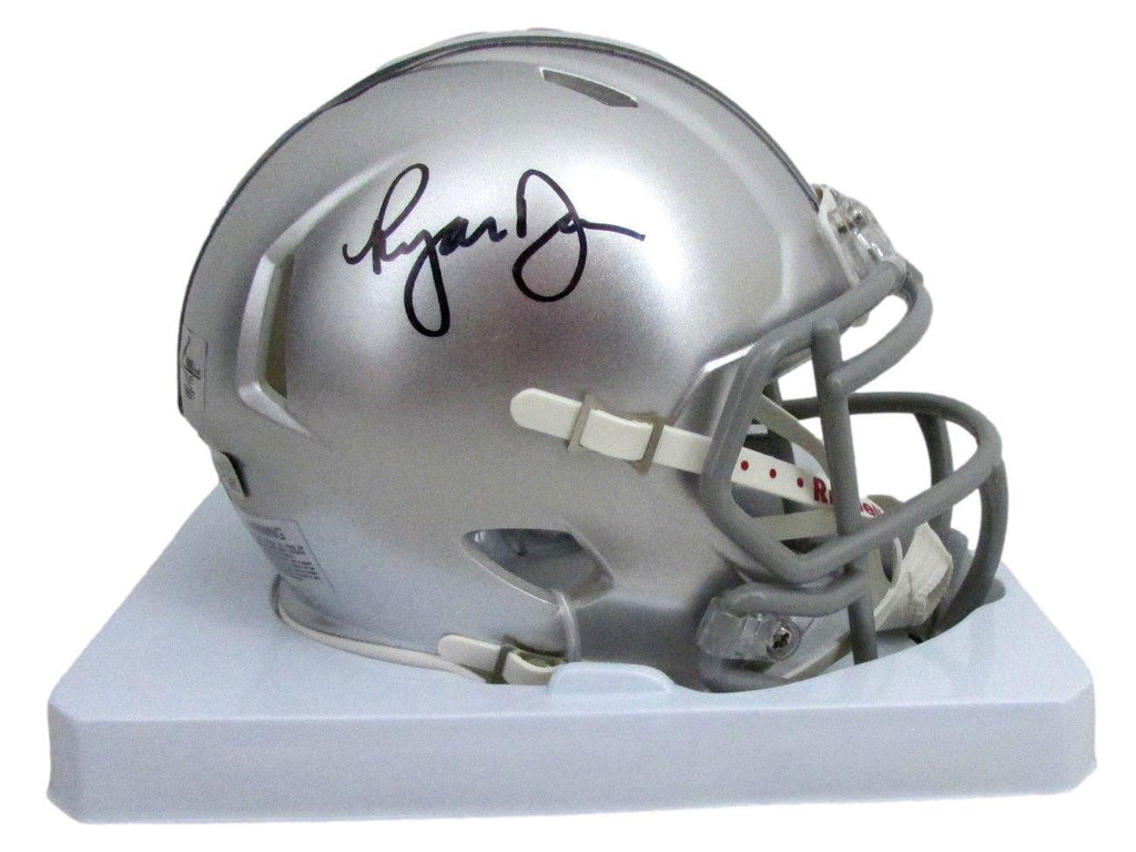 autographed ryan day football helmet Ryan Day Autographed Speed Mini Football Helmet Ohio State Fanatics