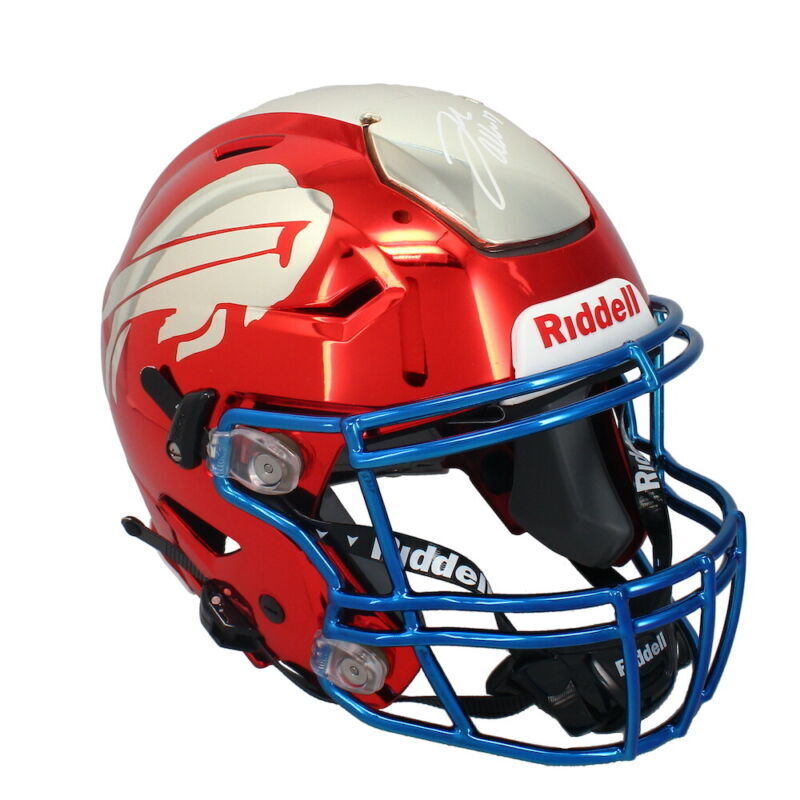 buff football helmet Josh Allen Autographed Buffalo Bills Chromed Speed Flex Authentic Helm – Super Sports Center