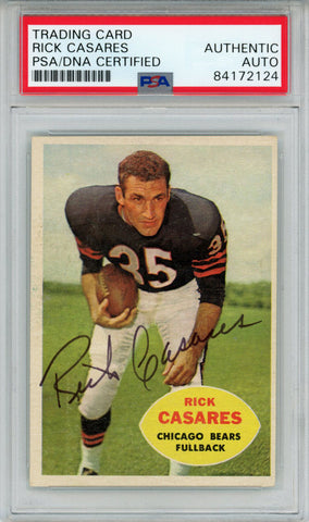 Rick Casares Autographed/Signed 1960 Topps #13 Trading Card PSA Slab 43762