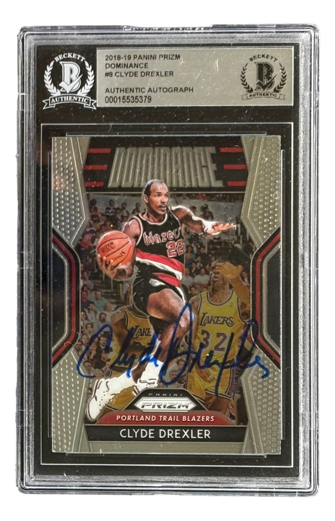 yugioh card shop portland Clyde Drexler Signed 2018/19 Panini Prizm #8 Portland Trailblazers Tra – Super Sports Center