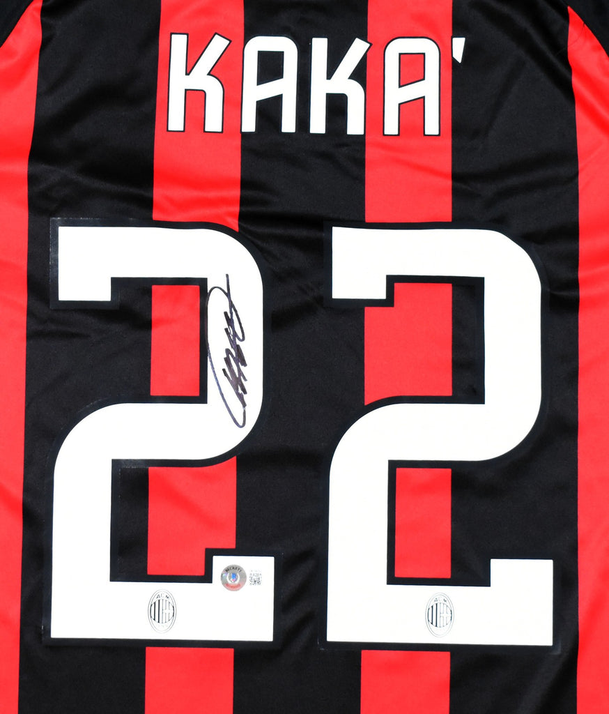 Ricardo Kaka Signed AC Milan Home Red Soccer Jersey #22 - Beckett