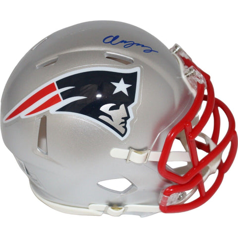 Christian Gonzalez Signed New England Patriots Mini Helmet FAN 42814