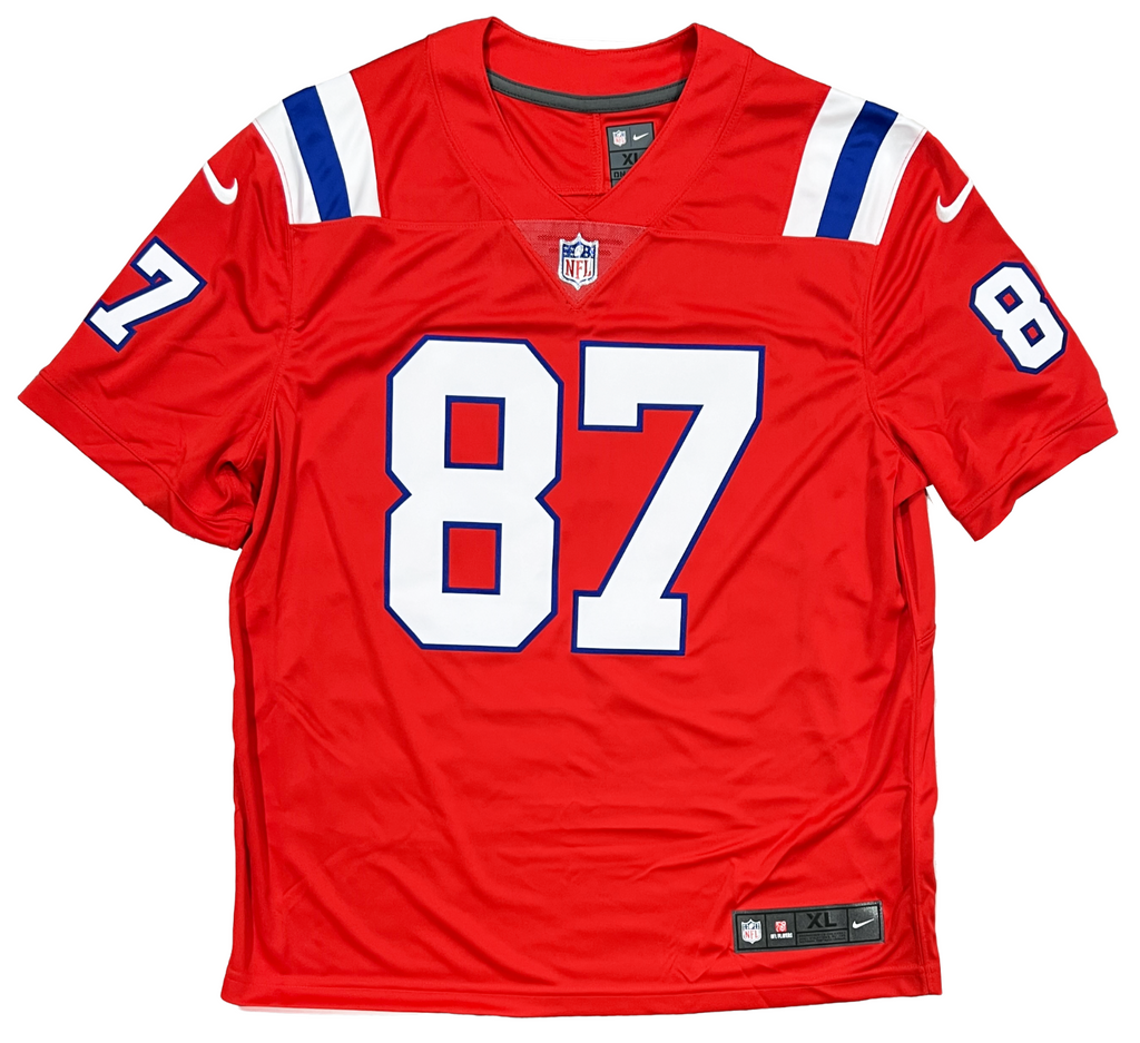 Rob Gronkowski New England Patriots Signed Red Throwback Nike Limited  Jersey JSA