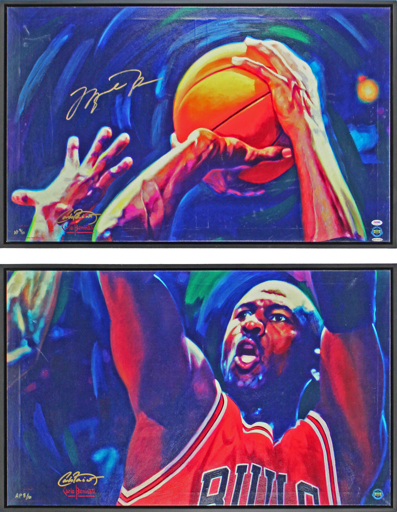 Bulls Michael Jordan Authentic Signed Piece AP Framed Canvas UDA