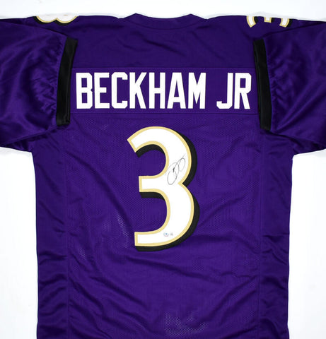 Odell Beckham Jr. Autographed Purple Pro Style Jersey-Beckett W Hologram *Black