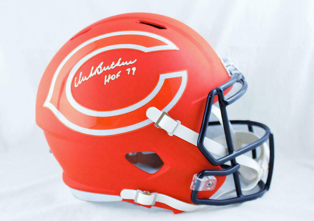 cheap football helmets at dicks Dick Butkus Autographed Chicago Bears F/S AMP Speed Helmet w/ HOF