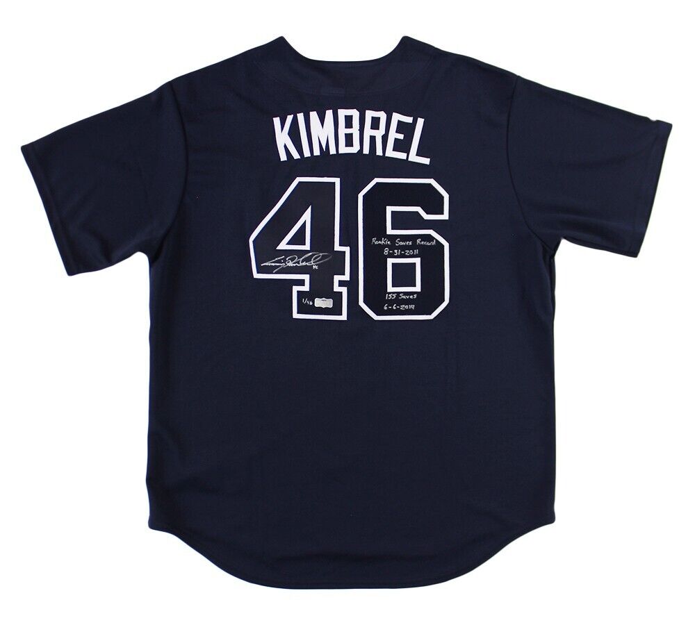 Craig Kimbrel Signed Atlanta Braves Majestic Blue MLB Jersey w-