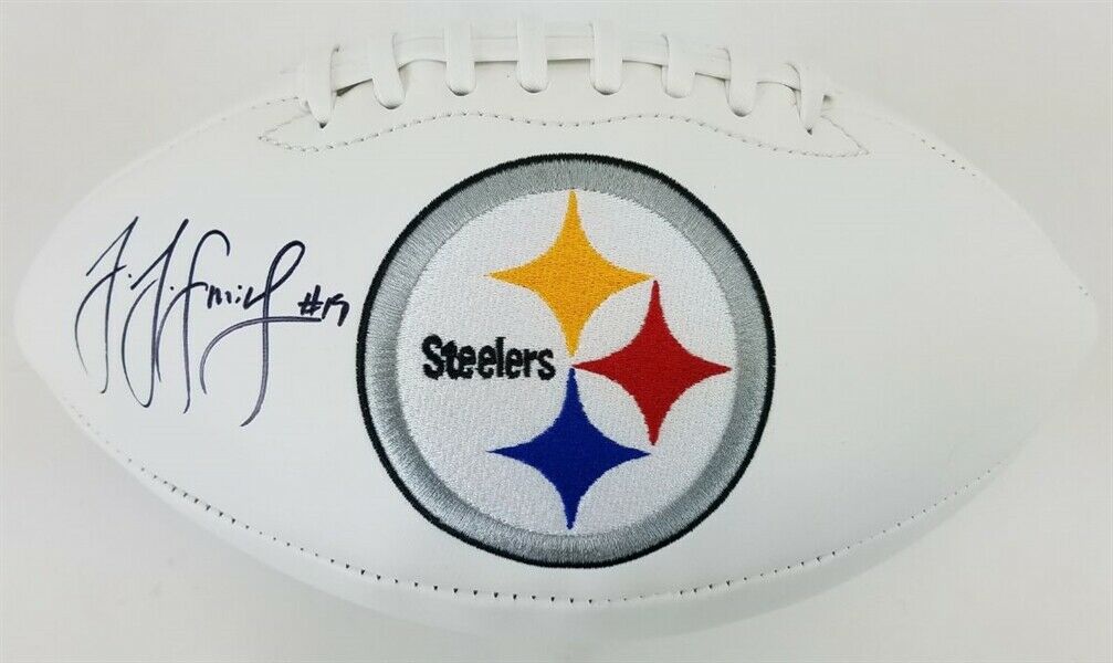 juju smith schuster autographed helmet JuJu Smith-Schuster Signed Pittsburgh Steelers Logo Football (TSE COA) – Super Sports Center