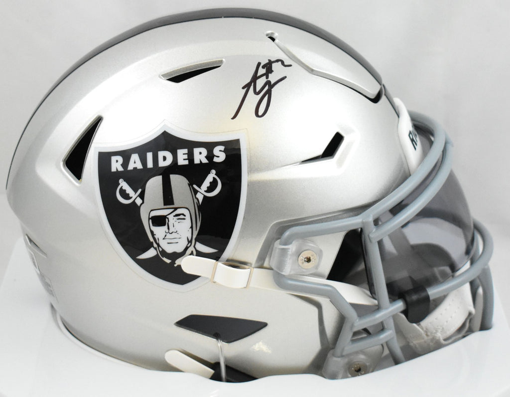 center helmet football Ashton Jeanty Autographed Raiders Mid-Size SpeedFlex Helmet