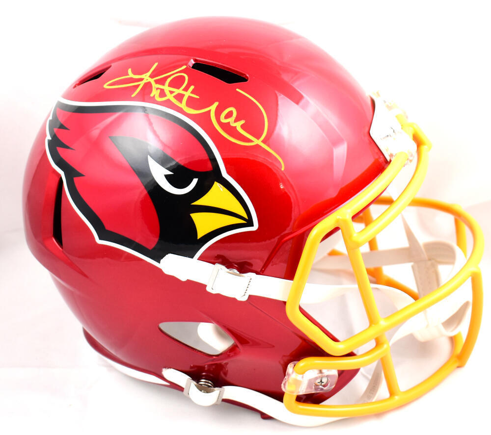 cardinals football helmet yellow Kurt Warner Signed Cardinals F/S Flash Speed Helmet- Beckett W Hologra – Super Sports Center