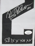 Rocky Bleier Autographed/Inscribed Striped Custom Football Jersey Steelers JSA