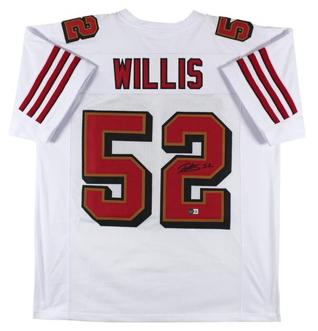 Patrick Willis Authentic Signed White Throwback Pro Style Jersey BAS Witnessed