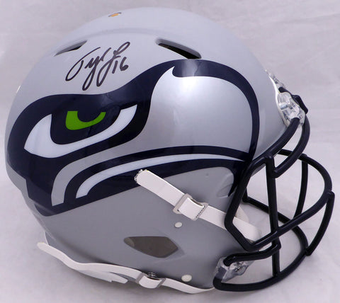 Tyler Lockett Autographed AMP Gray Full Size Authentic Speed Helmet Seahawks MCS