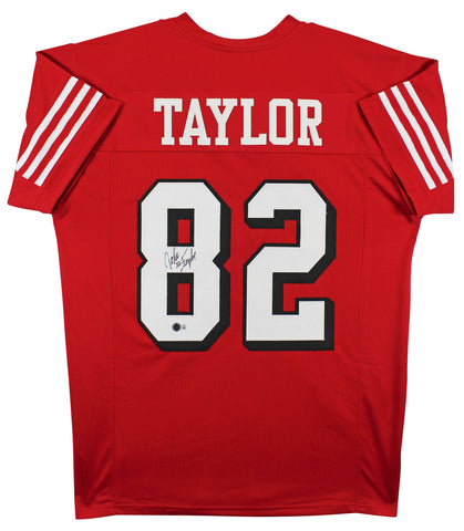 John Taylor Authentic Signed Red Pro Style Jersey w/ Dropshadow BAS Witnessed